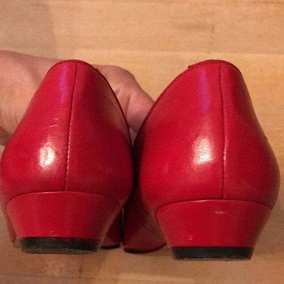 PAPPAGALLO Vintage Genuine Leather Red Flats - Picture 6 of 8